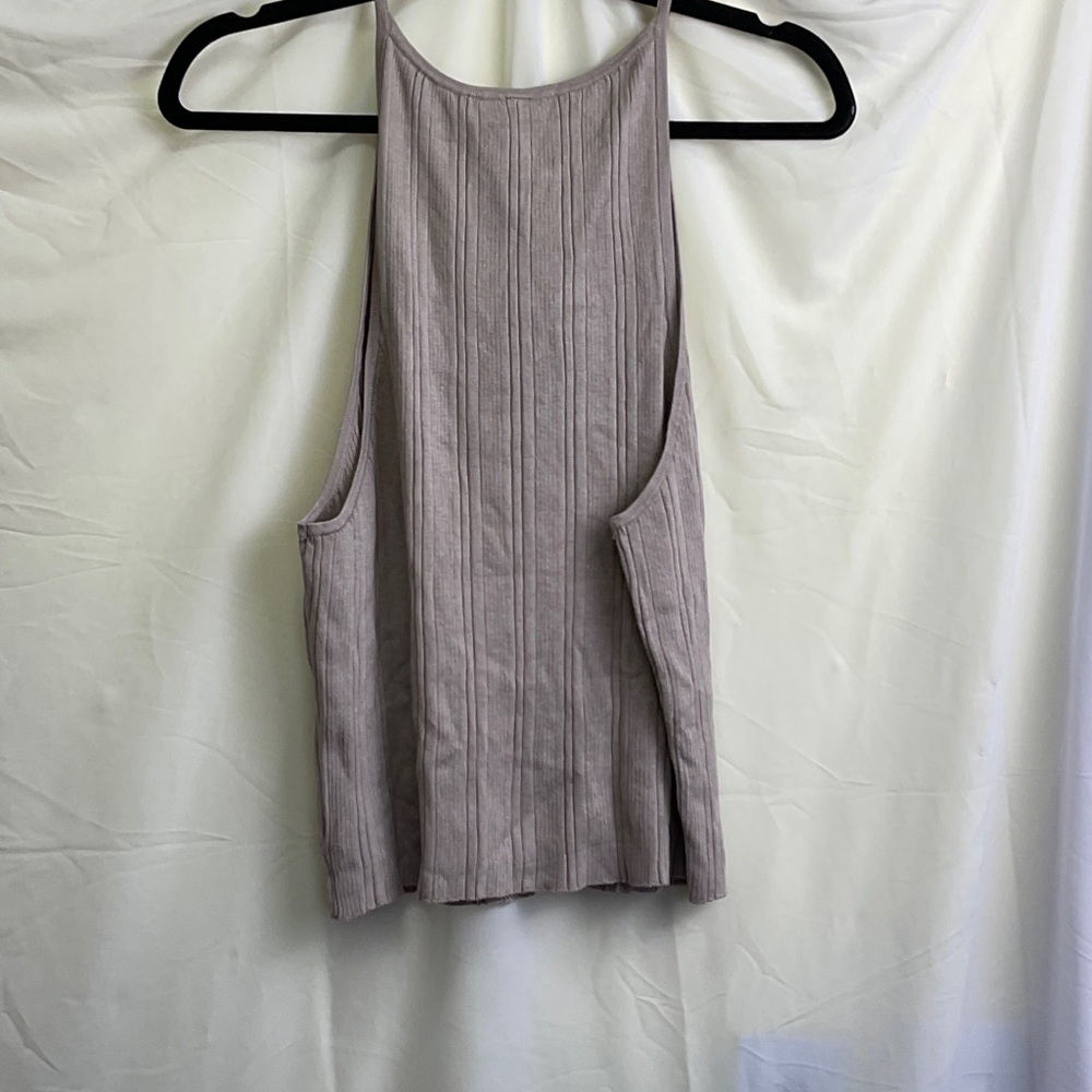 Divided Taupe Ribbed Tank Top - Picture 3 of 4